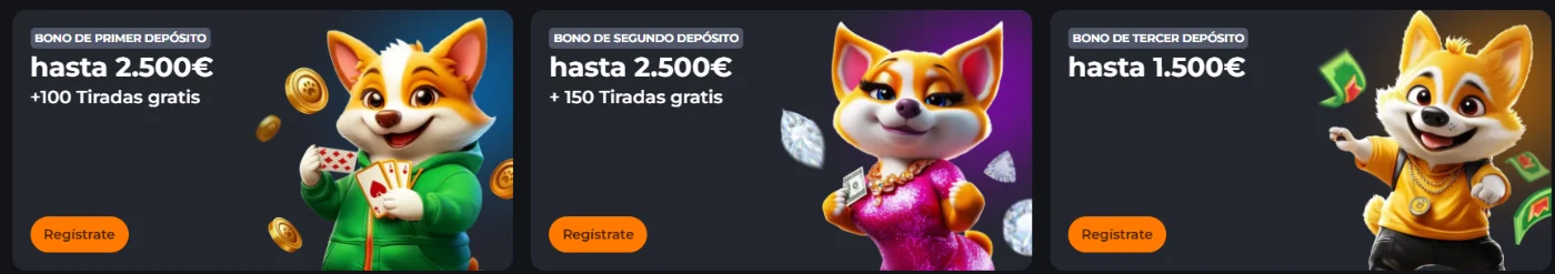 CorgiBet promociones de bienvenida CorgiBet bonos de bienvenida con recompensas por los tres primeros depósitos